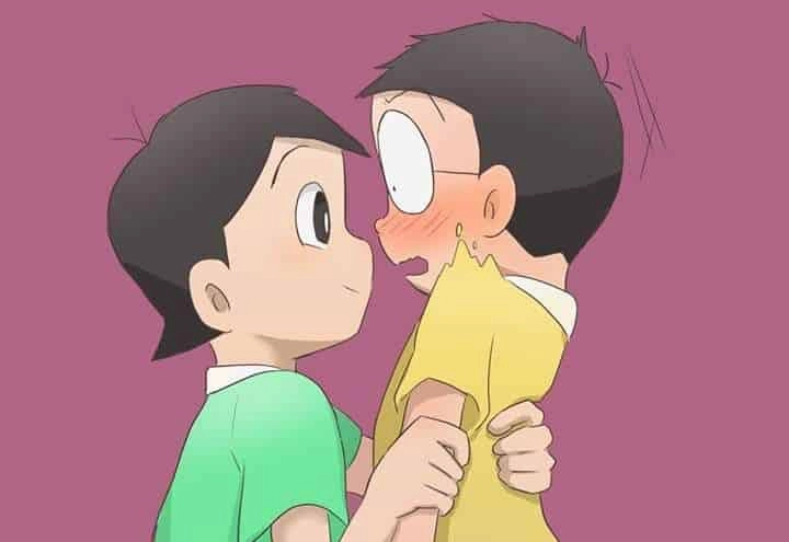 Lưu lại kỷ niệm với hình Nobita Xuka ngọt ngào