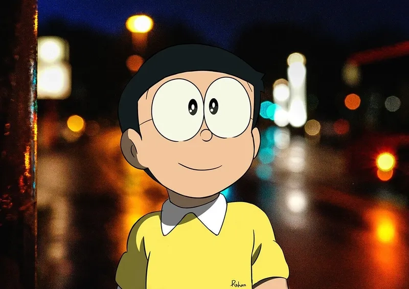 Hành trình của tuổi thơ qua hình Nobita đẹp