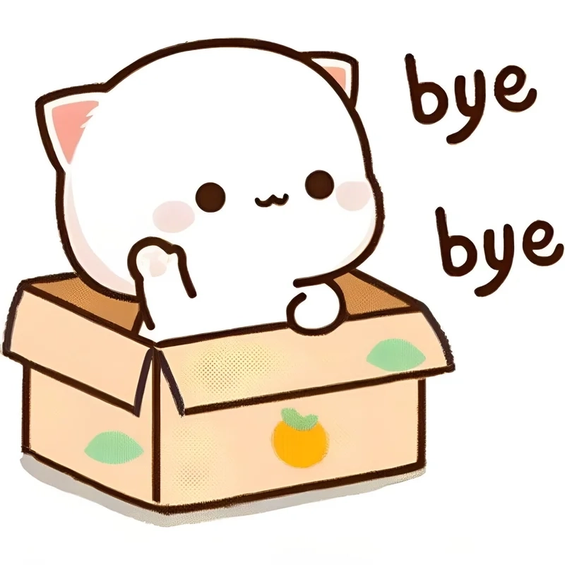 Bye meme cute xinh xắn, giúp tạm biệt thật ngọt ngào.