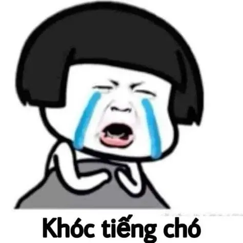 Hình ảnh meme con mèo khóc thể hiện cảm xúc đau đớn đáng yêu