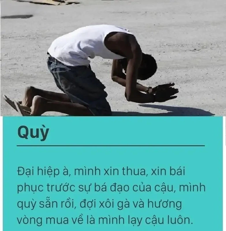 Vái lạy meme mang đến sự ngạc nhiên trong các tình huống hành động, thể hiện sự thán phục hài hước.