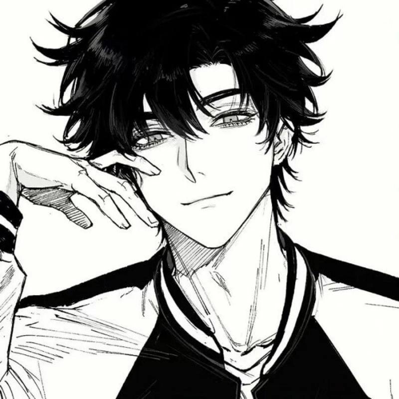 Hình ảnh anime trắng đen chất lừ cá tính