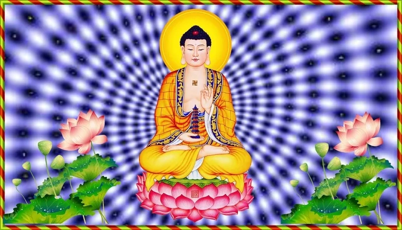 Ảnh Phật giáo đẹp, hòa hợp giữa sắc màu và ánh sáng