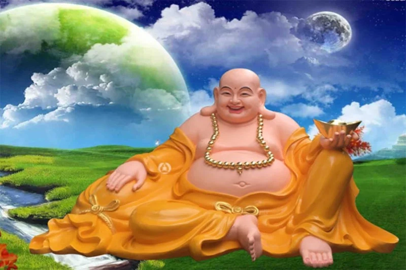 Hình ảnh ông Phật Di Lặc đem lại sự vui vẻ, hạnh phúc cho mọi người