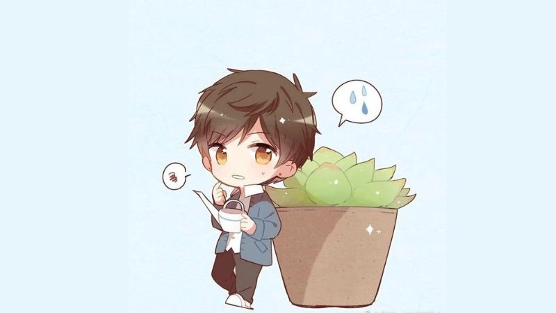 Chibi cute nam, nét vẽ tinh tế đầy sắc màu