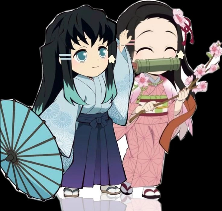 Muichiro x Nezuko cute với nét vẽ đầy đáng yêu