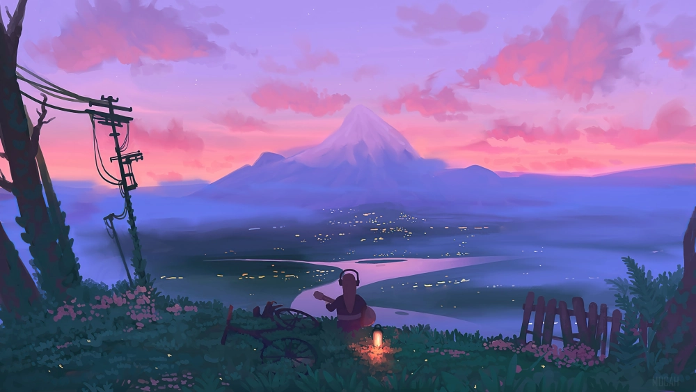 Hình nền phong cảnh anime đẹp đầy nghệ thuật