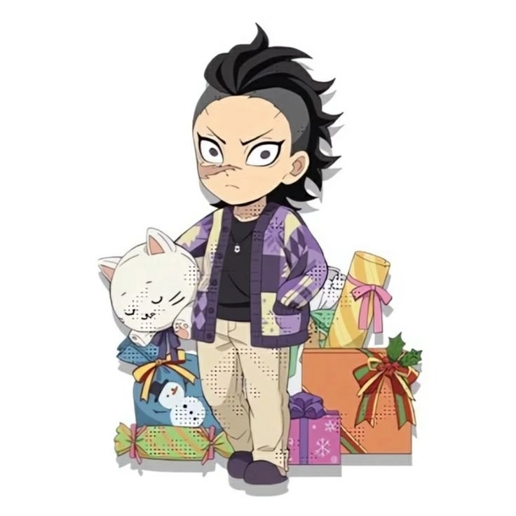 Demon slayer genya chibi từ anime nổi tiếng