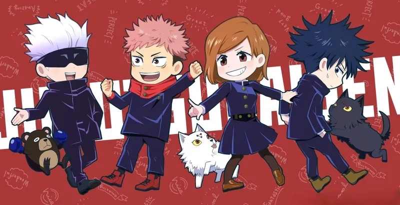 Jujutsu kaisen chibi Gojo nổi bật với biểu cảm cực cuốn.