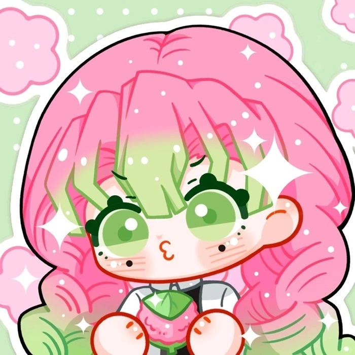 Chibi Mitsuri official art có nét vẽ chuẩn và đẹp.