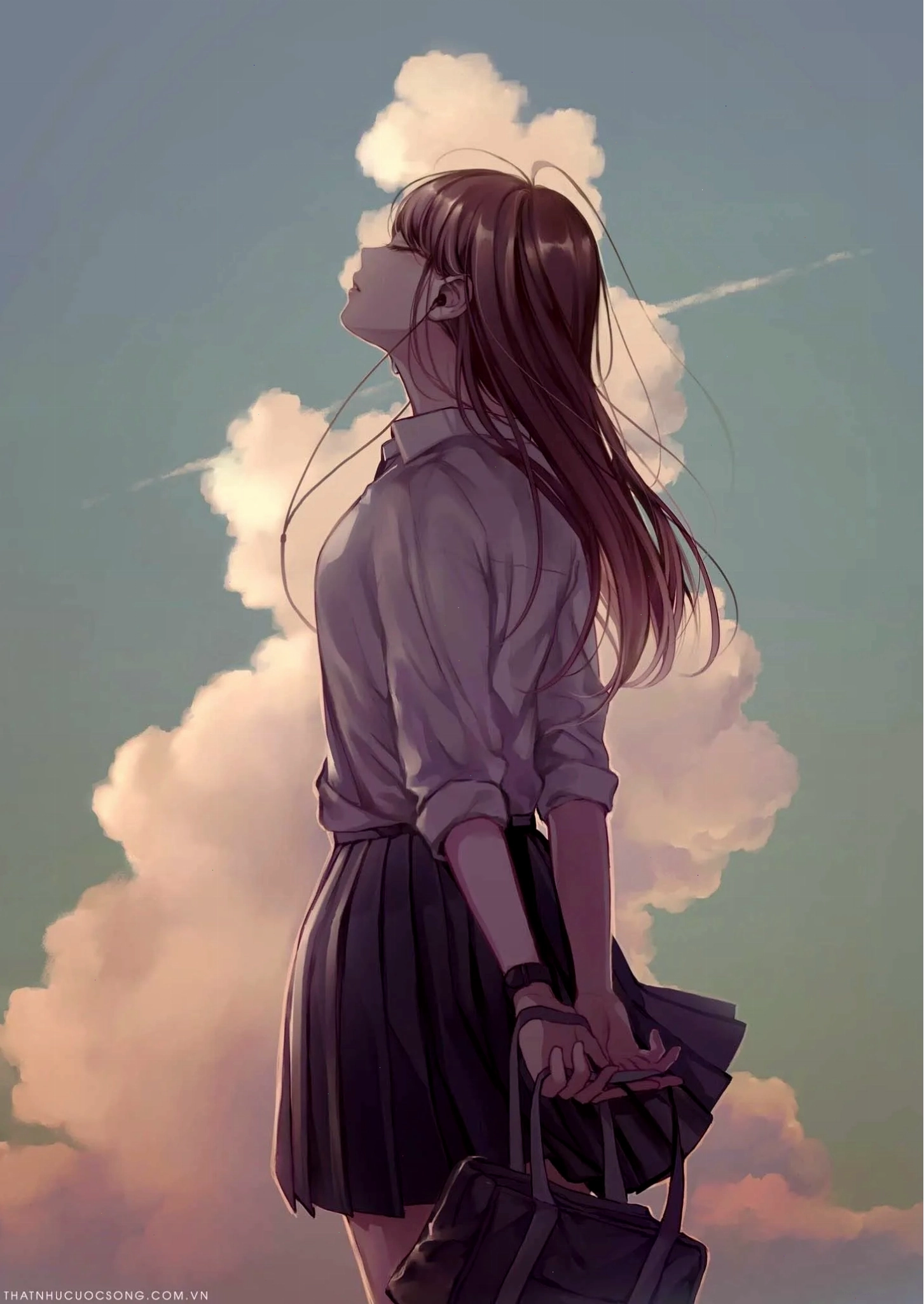 Ảnh anime buồn thể hiện tâm trạng trống rỗng