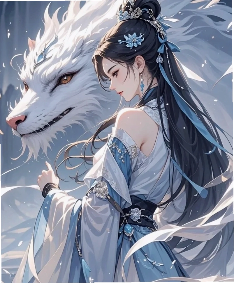 Ảnh anime nữ cổ trang Trung Quốc trong khung cảnh thiên nhiên