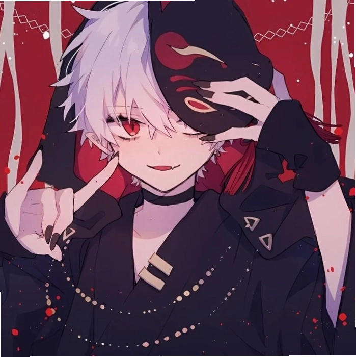 Anime nam ác quỷ chibi với biểu cảm ngộ nghĩnh