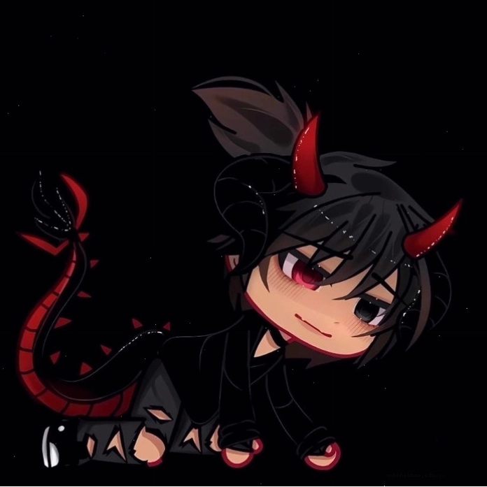 Anime nam ác quỷ chibi với biểu cảm vui nhộn