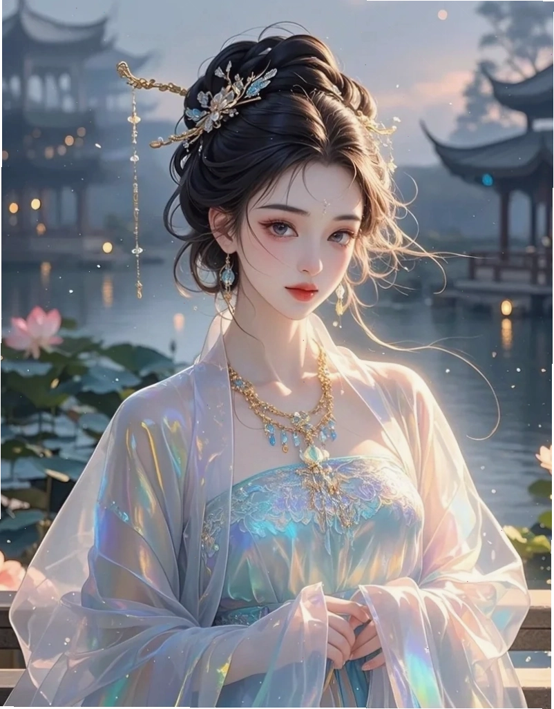 Anime nữ cổ trang Trung Quốc với vẻ đẹp bí ẩn