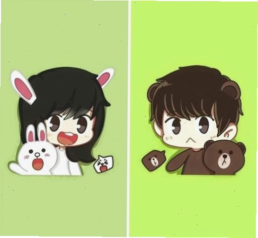 Avatar đôi hoạt hình cute cho các cặp đôi teen