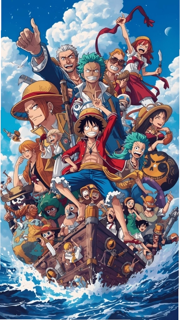 Băng Mũ Rơm ra khơi cùng Luffy