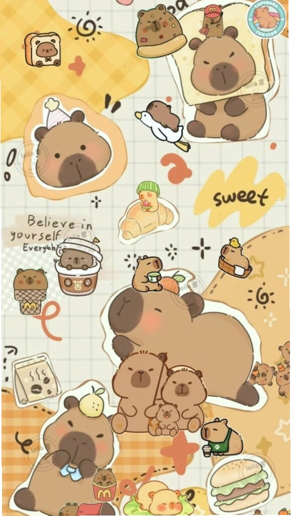 Bộ đôi capybara vô tri trong buổi sáng tạo hình ảnh đáng yêu