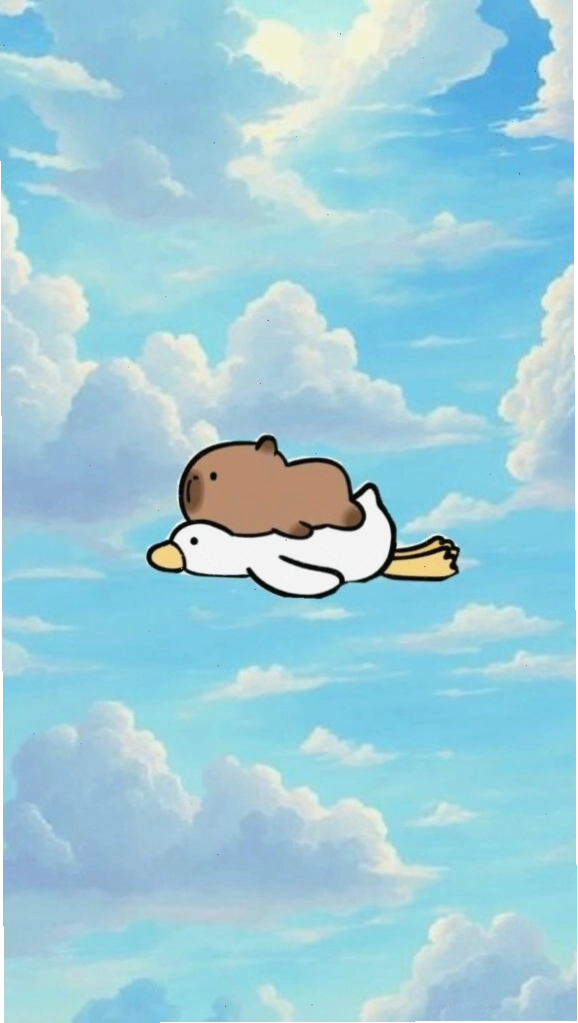 Capybara lướt mây trắng vô tư