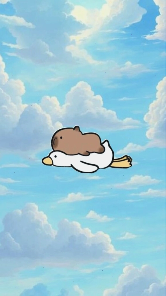 Capybara lướt mây trắng, vô tư giữa trời