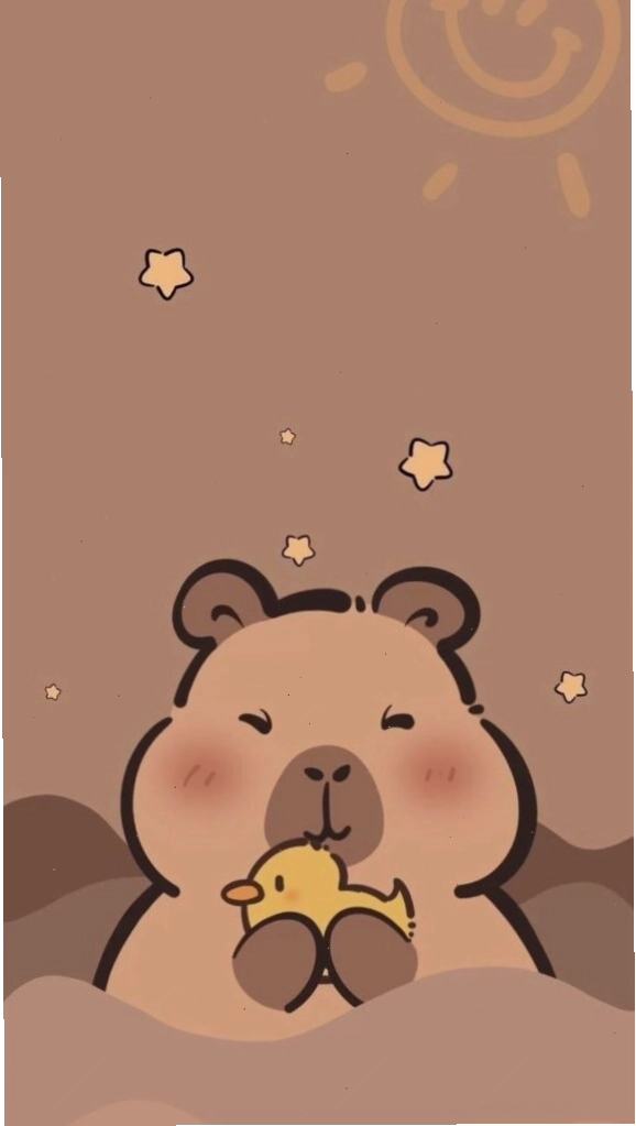 Capybara ôm vịt vàng với vẻ mặt đơ