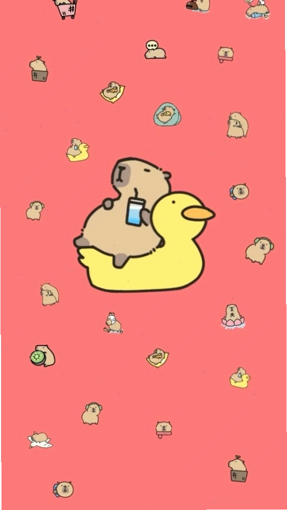 Capybara thư giãn trên phao vịt