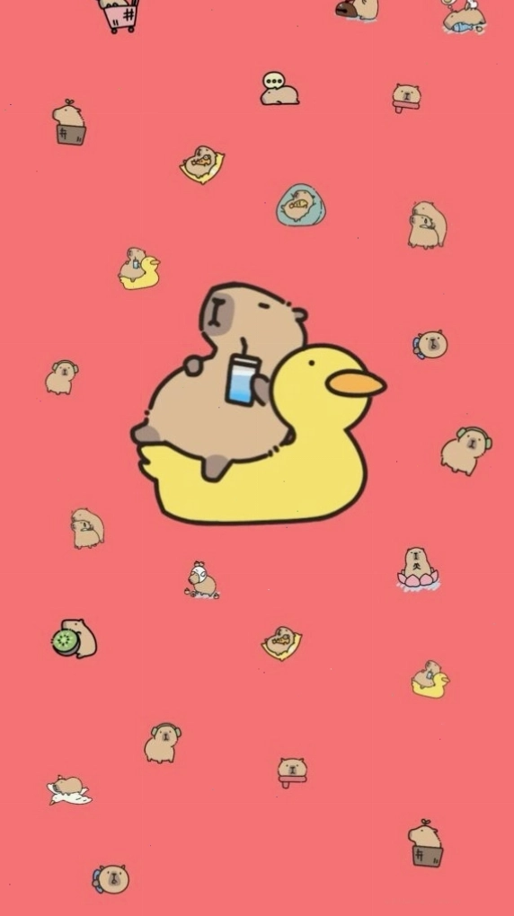 Capybara thư giãn trên phao vịt làm avatar