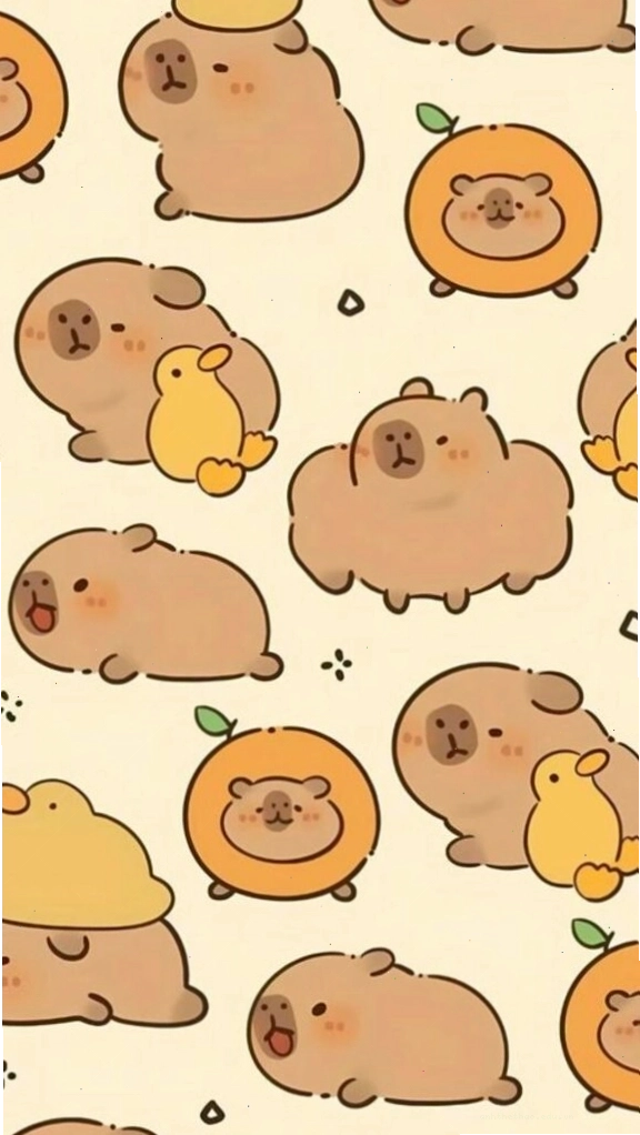 Đàn Capybara và vịt vàng