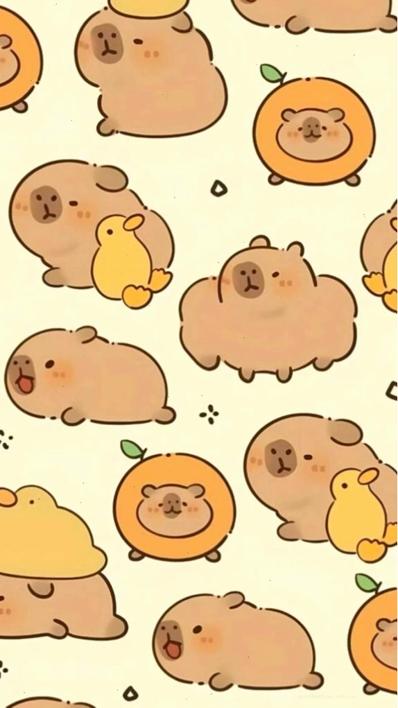 Đàn Capybara và vịt vàng thân thiện