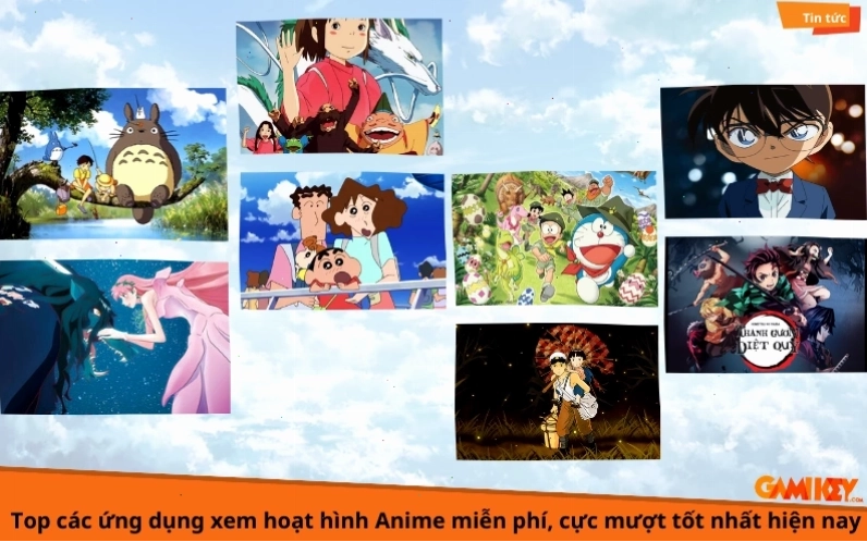 Giao diện ứng dụng xem anime trên điện thoại