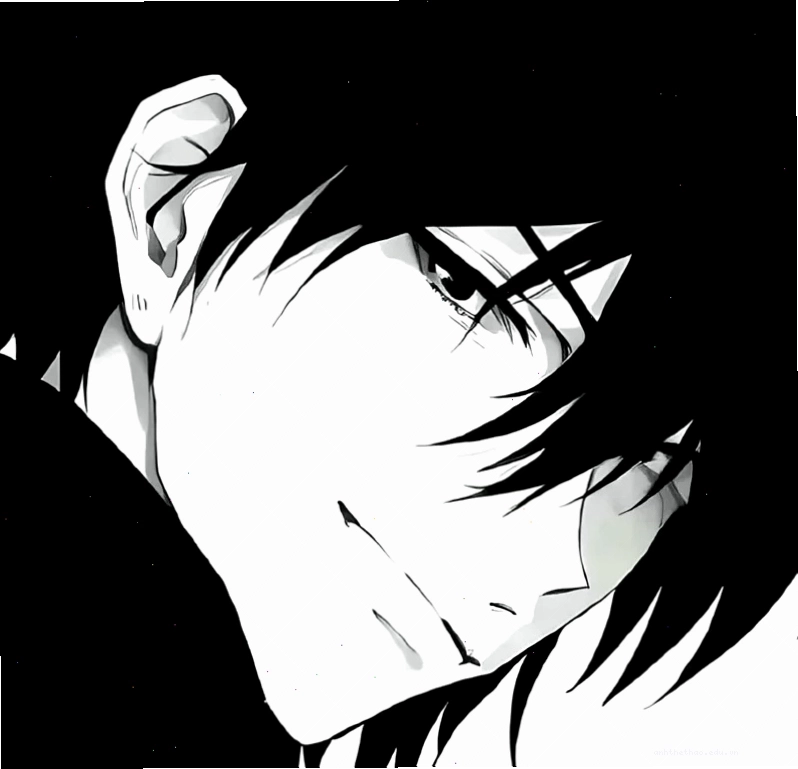 Hình ảnh anime nam đen trắng toát lên vẻ ngầu và tự tin
