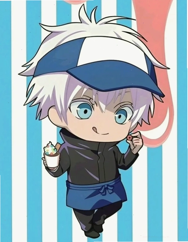 Hình ảnh Gojo chibi thể hiện biểu cảm hài hước