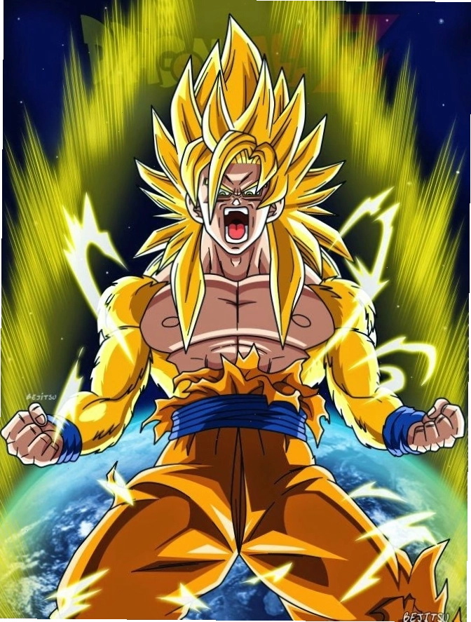 Hình anime Goku với nét vẽ ngầu lòi