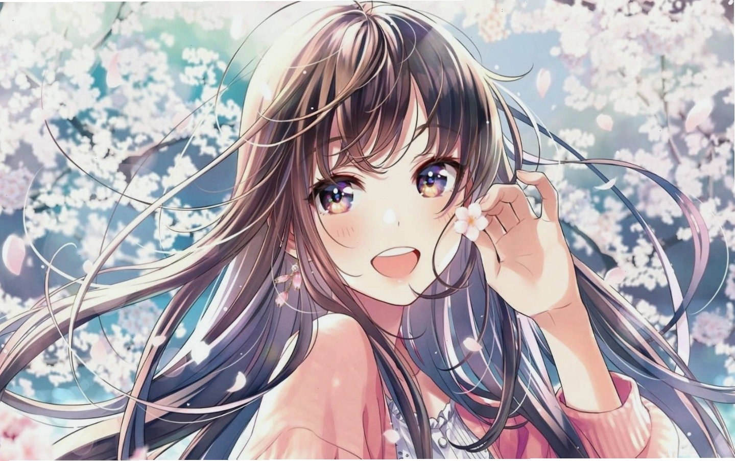 Hình nền anime với nhân vật nữ dễ thương và đáng yêu