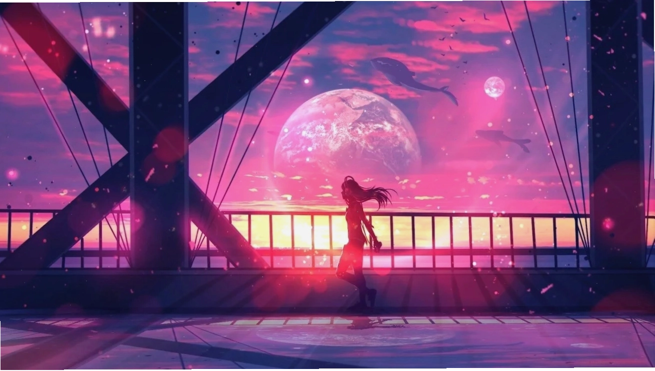 Kiến trúc anime trong hình nền 4K