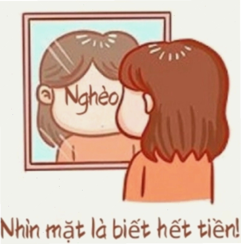 Meme thể hiện sự bất lực khi hết tiền