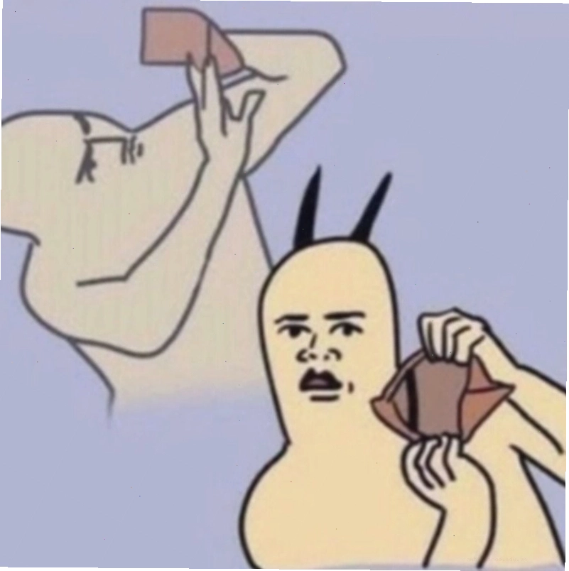 Meme về việc cầu mong có tiền