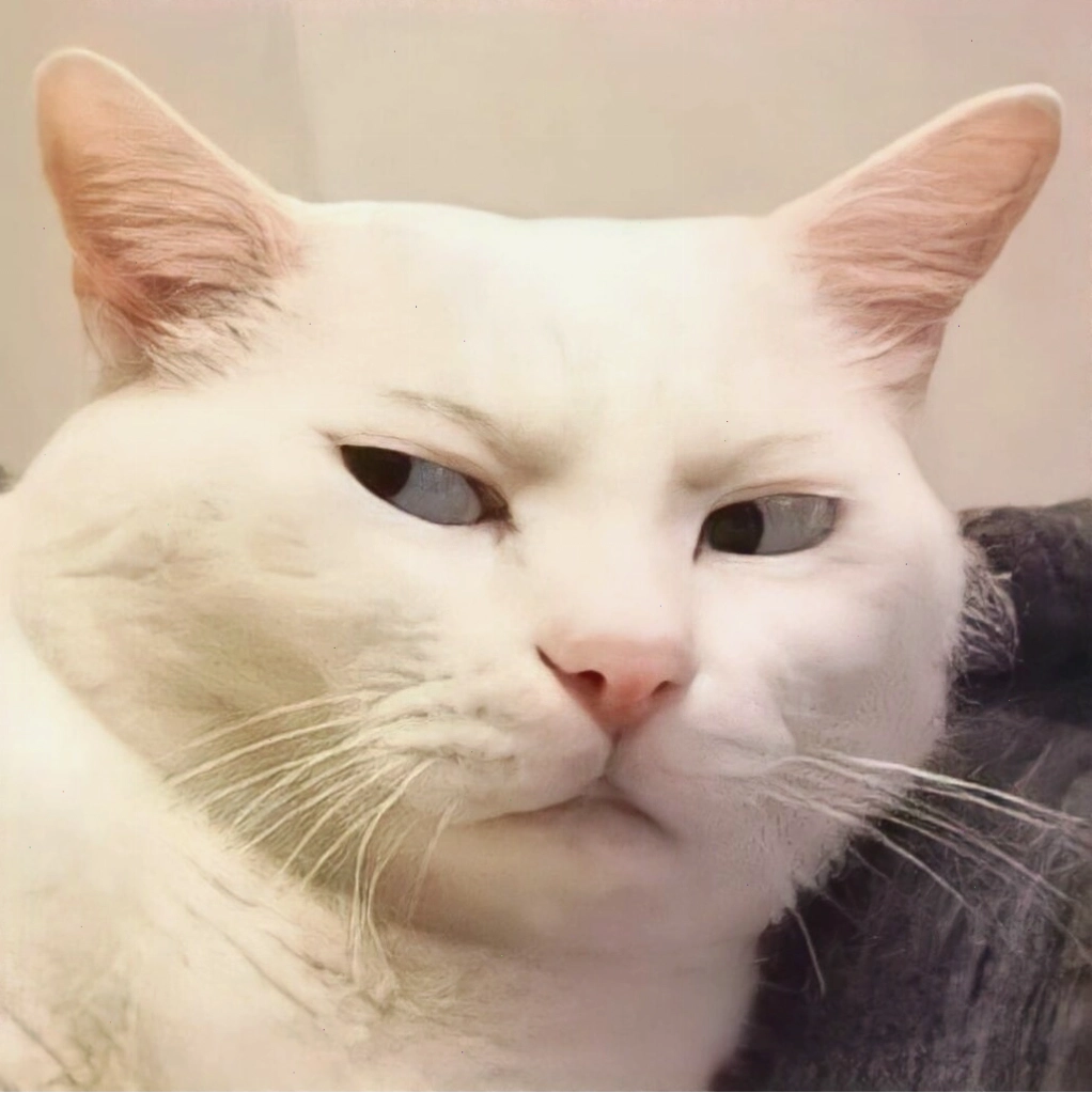 Mèo meme với biểu cảm "thốn"