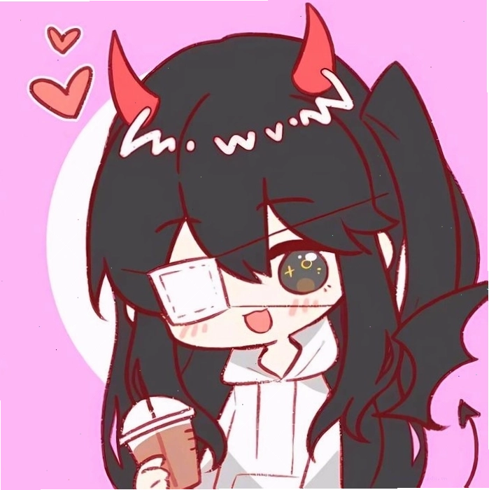 Nhân vật ác quỷ anime chibi dễ thương, đáng yêu