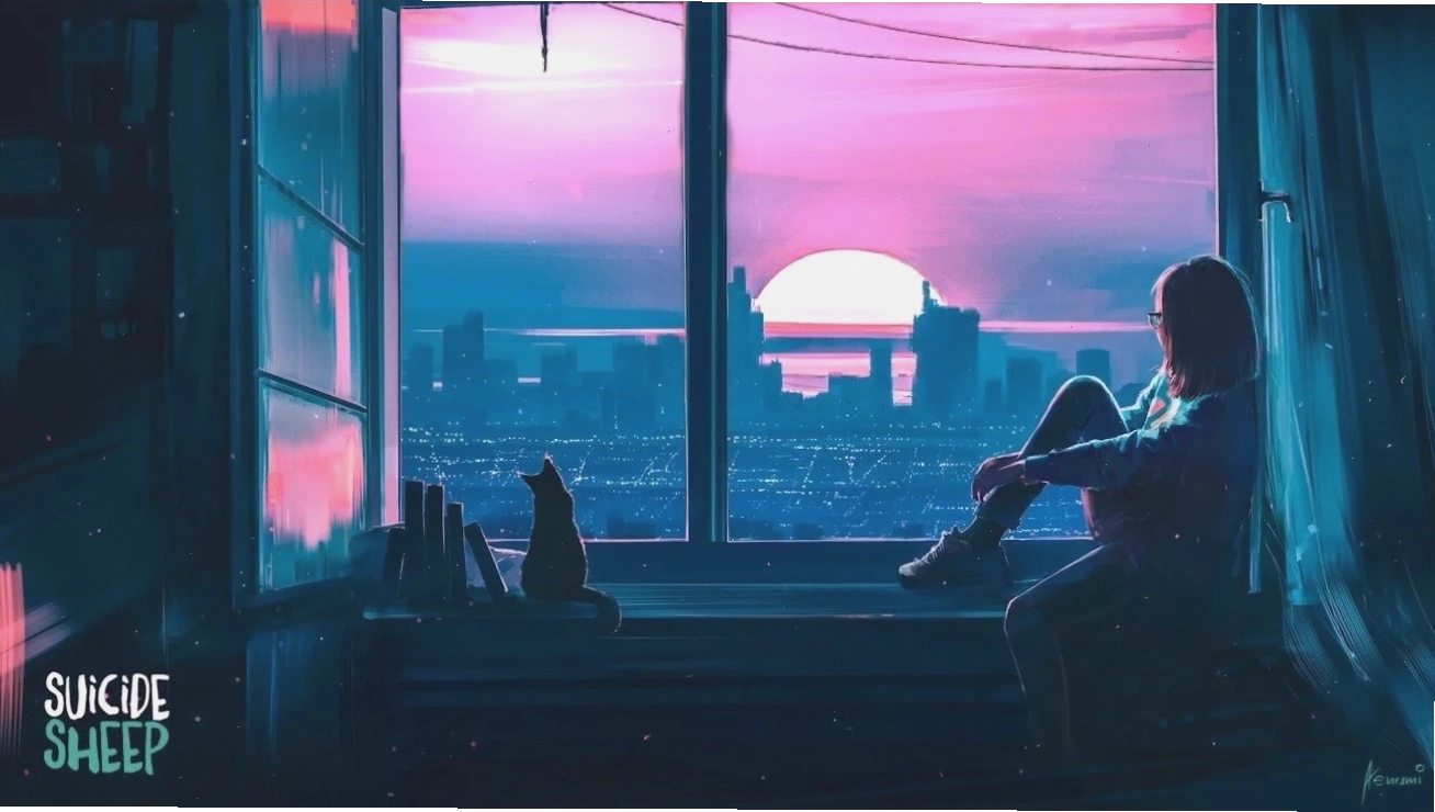 Nhân vật anime với biểu cảm sống động trên nền 4K