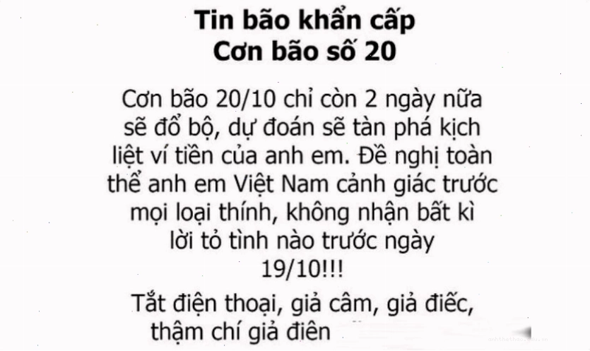 Tin khẩn ngày 20/10 cho hội có bồ