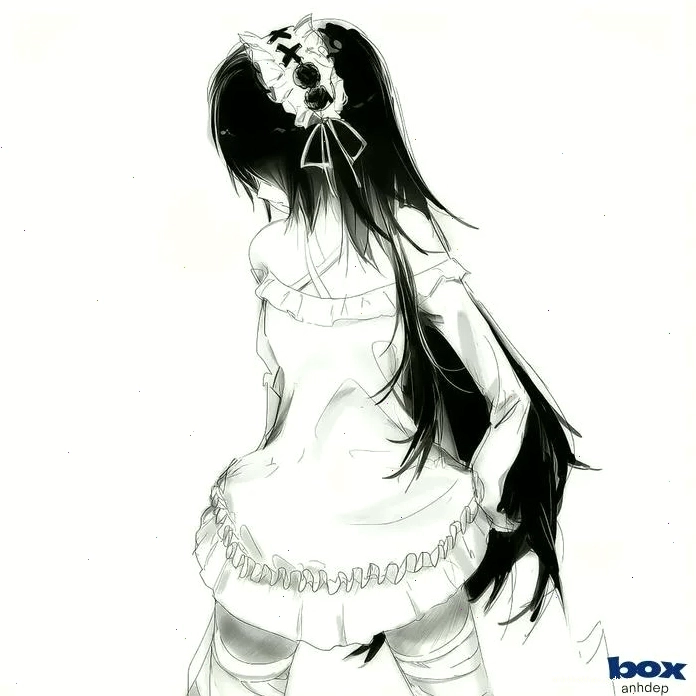 Tranh vẽ anime đen trắng mang phong cách nghệ thuật ấn tượng